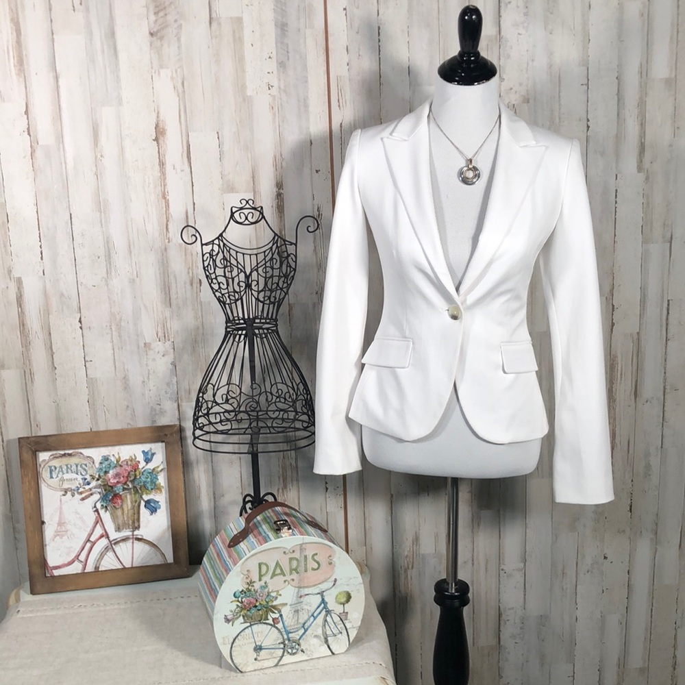 Express White Lined Dress Blazer Size 0